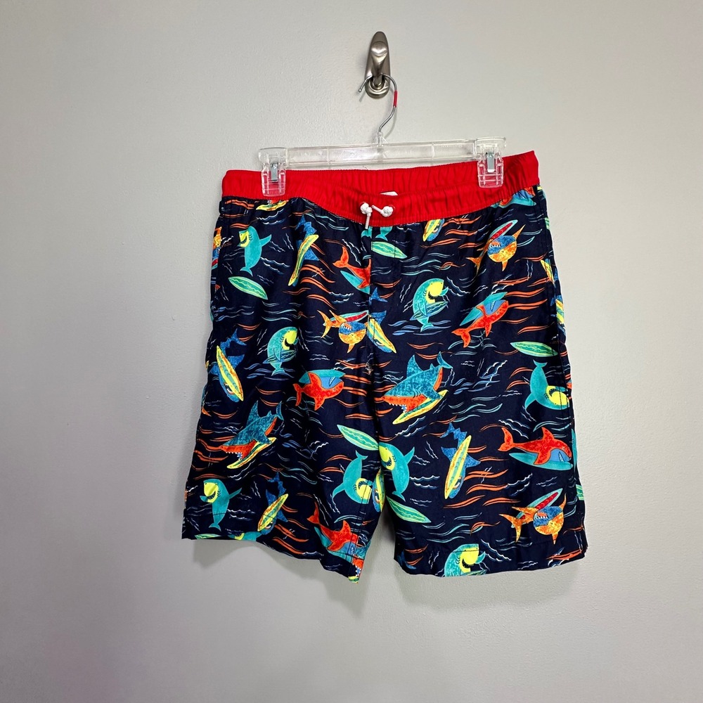 Lands' End XL 14/16 husky Boys Swim Trunks Surfboards Colorful‎ Beach Shorts